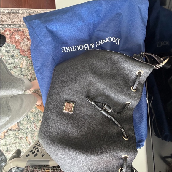 Dooney & Bourke Pebble Grain Leather Drawstring Bucket Bag – Black - Picture 3 of 3